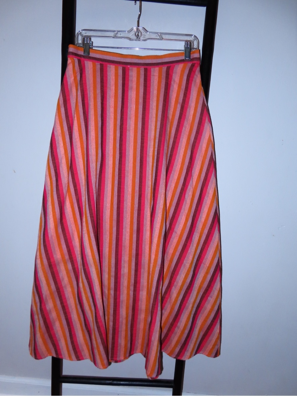 FRNCH Paris Amanda Striped Maxi Skirt Size Large Button Front NWT